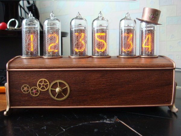 Часики Nixie - Моё, Стимпанк, Часы, Своими руками, Nixie clock, Длиннопост