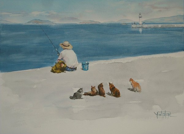 Rybdozor - cat, Fishermen, 