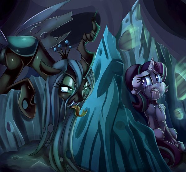 In the hive - My little pony, PonyArt, Queen chrysalis, Starlight Glimmer, Serials