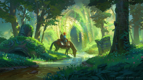 Link and the Temple Forest , Jeremy Fenske, , The Legend of Zelda, Link