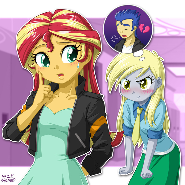 Why is she angry? - My little pony, Equestria girls, Sunset shimmer, Derpy hooves, Uotapo