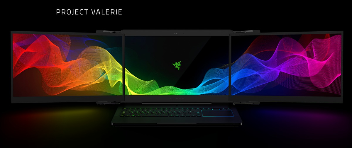 4 3 screen. Ноутбук Razer Project Valerie. Razer ноутбук с 3 мониторами. Razer Blade Project Valerie. Игровой ноутбук Razer с тремя экранами.