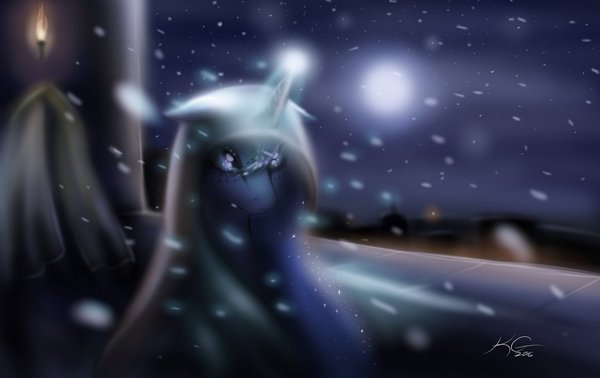 Зимней ночью - My Little Pony, Princess Luna, PonyArt, DeviantArt