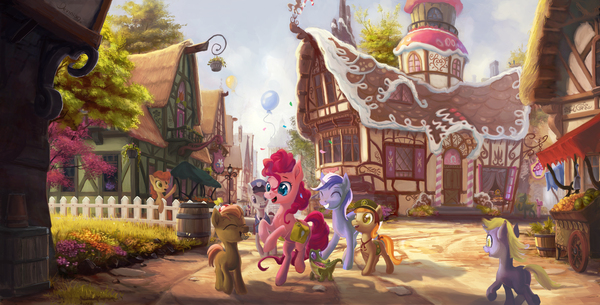 The Art Of Spreading A Smile My Little Pony, Pinkie Pie, Button Mash, Dinky Hooves, Gummy, Carrot Top, Original Character, Minuette