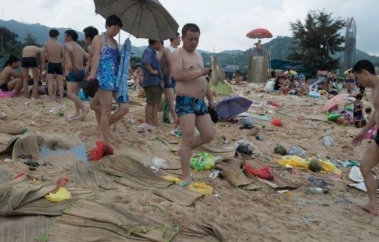 Dirty beach in China - China, Beach, Garbage