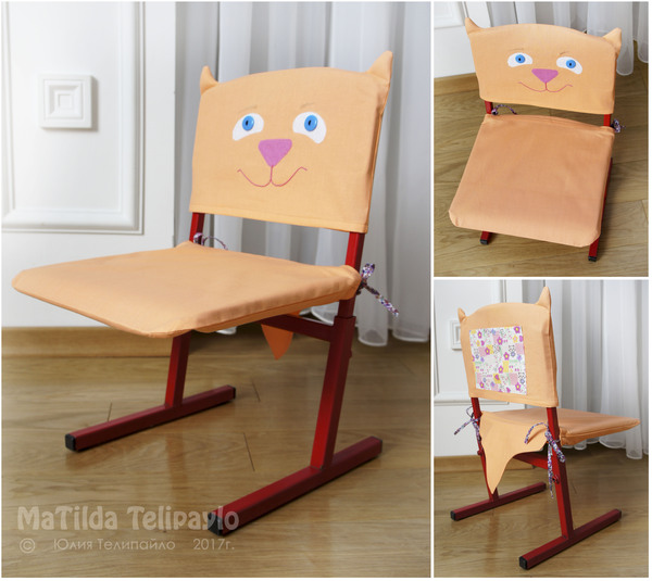 Covers for children's chairs. - My, With your own hands, Handmade, Handmade, Kindergarten, Chair, , Longpost