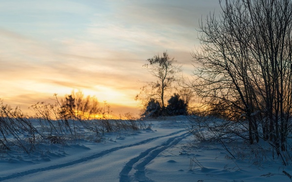 December dawn. Siberia. - My, Russia, Siberia, Winter, dawn, Панорама, , Helios 40