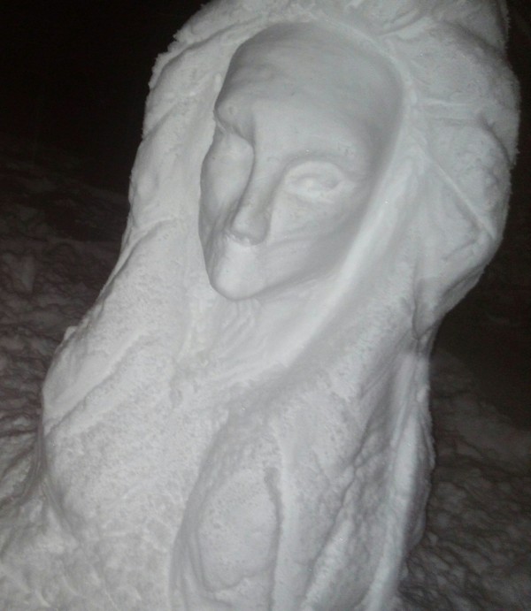 snowman - Sculpture, snowman, My, Longpost