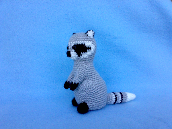 knitted raccoon - My, Knitting, Needlework, Amigurumi, Longpost