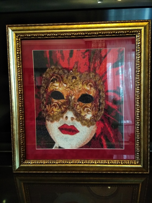 My new work Mask - My, Painting, Mask, Handmade, Diamond mosaic, beauty