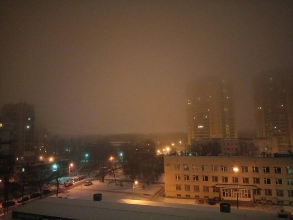 Fog descends on the sleeping city - My, Saint Petersburg, The photo, Fog, Night