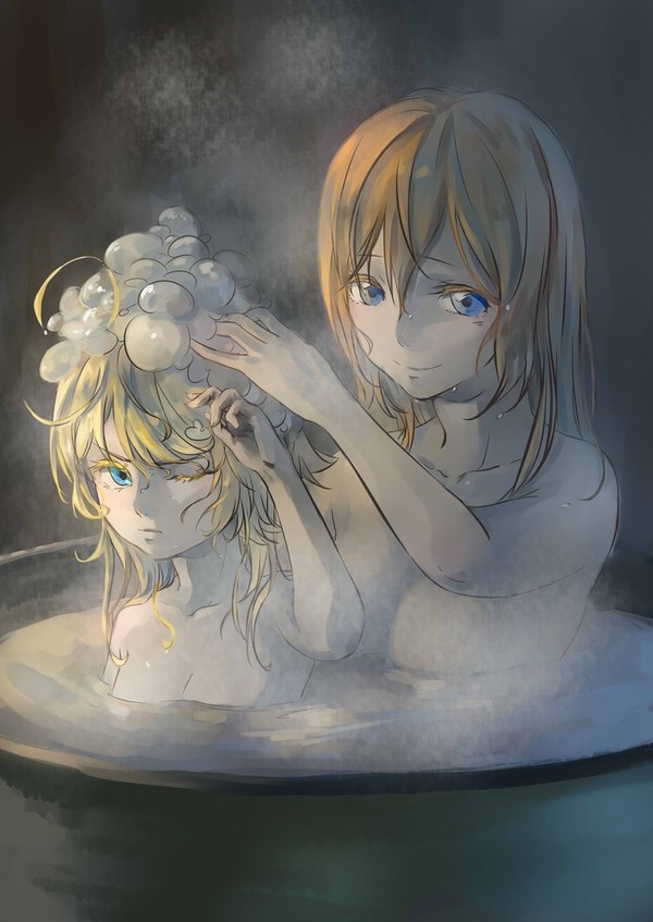 Bath time! - NSFW, Anime, Art, Tanya Degurechaff, Youjo senki