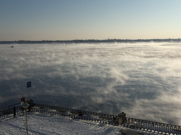 Volga, sharp frost -20 - My, beauty, The photo, Volga, Volga river