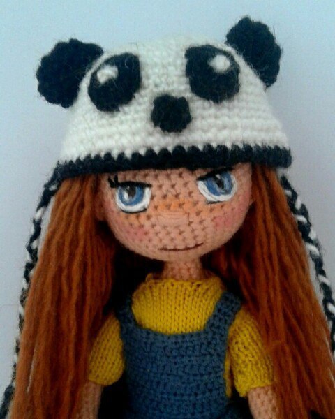 At my leisure I knit toys, this doll is 16 cm, frame, hairstyles can be changed. Crocheted from cotton 0.5 mm. - My, Knitting, Doll, Amigurumi, With your own hands, Longpost