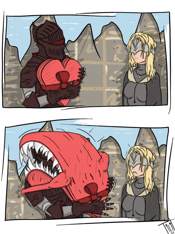 Romance in dark souls - My, Dark souls, Comics, The 14th of February