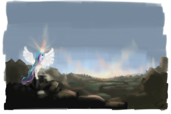 Поднимая солнце - My Little Pony, PonyArt, Princess Celestia, DeviantArt