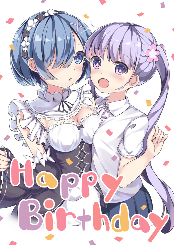 Crossover [Re:zero] and [New Game!] - Rem, Suzukaze Aoba, Аниме, Anime Art, Re:Zero Kara, New game!, Rem (Re:Zero Kara)