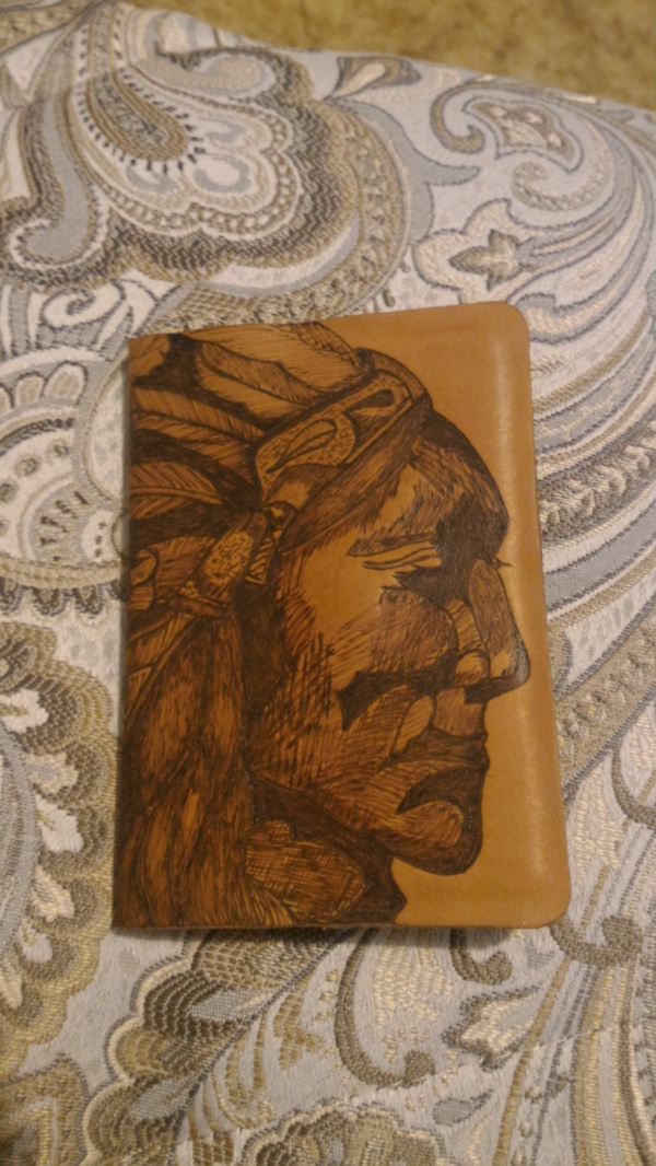 New passport cover - My, Leather, Handmade, Cover, Pyrography, Longpost