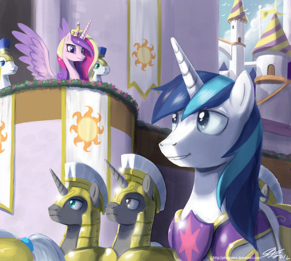 Off to do my Duty - My Little Pony, PonyArt, Princess Cadance, Shining Armor, John Joseco