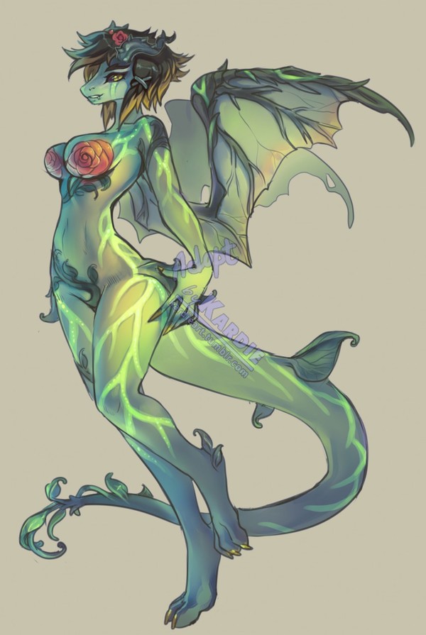 Green leaf - NSFW, Furry, Art, Kardie, The Dragon, Plants, Furotica