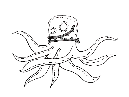 Octopus - My, Children's drawings, Drawing, Children, Octopus, Pencil, Marker, Master Class, Longpost