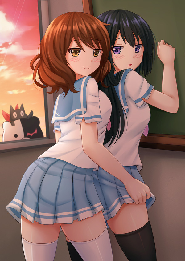 Kumiko x Reina - Anime Art, Аниме, Hibike! Euphonium, Kumiko Oumae, Kousaka Reina