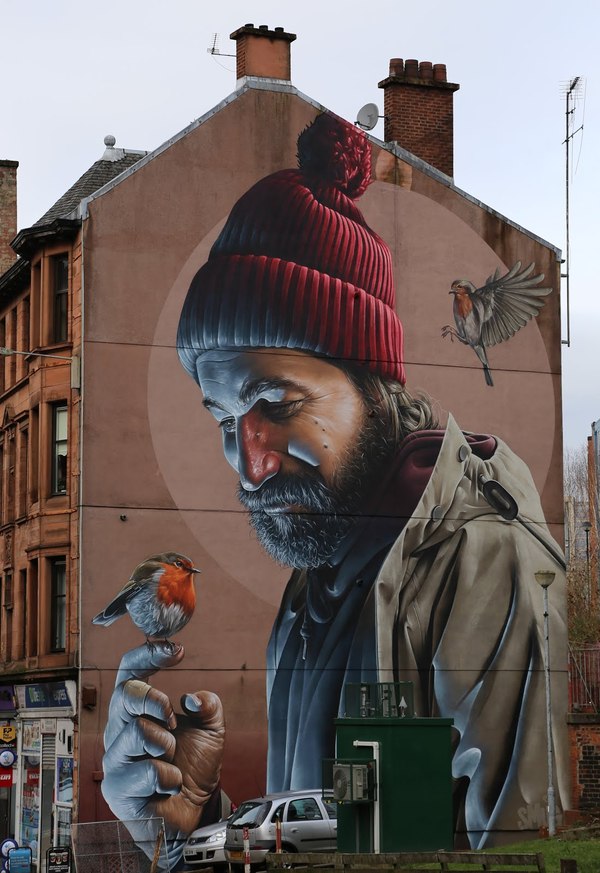 Photorealistic street art in Glasgow - The photo, Street art, Great Britain, Scotland, Glasgow, Longpost