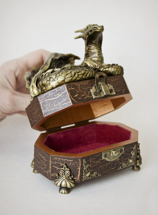 Dragon guardian. The first box) - My, Handmade, My, With your own hands, The Dragon, Game of Thrones, Casket, Longpost