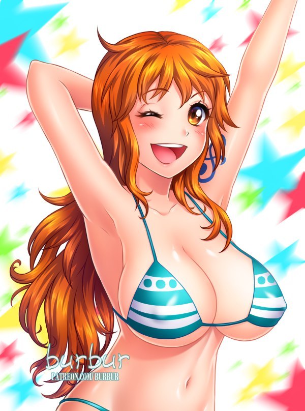 И все таки, она шикарно рисует ... - NSFW, Burbur, Аниме, One Piece, Nami