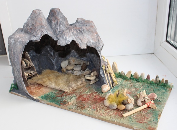 Miniature - Stone Age Hermit - My, Miniature, Papier mache, Caves, Stone Age, Hermits, Longpost