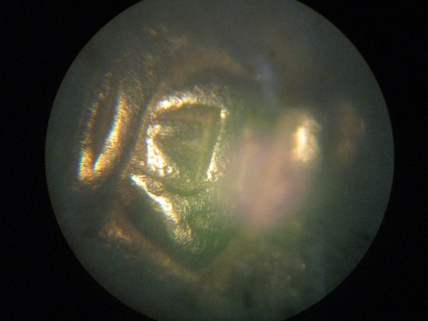 Pectoral cross under a microscope - My, Microscope, Cross