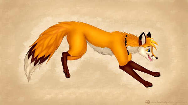 Cheerful Pistachio Tygydyk - Aerofistashka, Feral, Furry, Fox, Drawing, My, Tygydyk, 