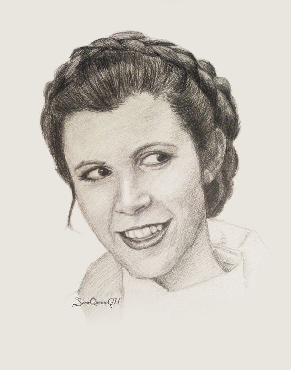 Leia Organa-Solo - My, , Princess Leia, Drawing, Art, Pencil drawing