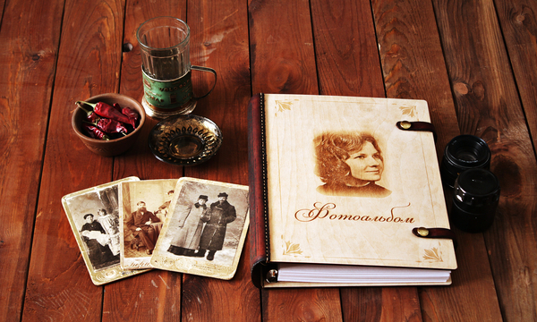 Here is a photo album as a gift to a friend) - My, Album, The photo, Retro, My, Handmade, Leather