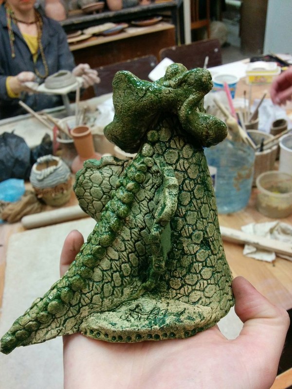 Here is such a glazed ceramic dragon turned out) - My, The Dragon, Ceramics, League of Artists, Glaze, Sculpture, Clay, Longpost, Artist