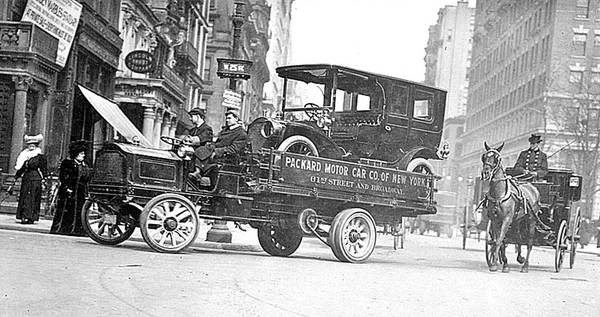 1910 The beginning of the era of car tow trucks - Tow truck, Packard, USA, Retro, The photo, Auto, , Interesting