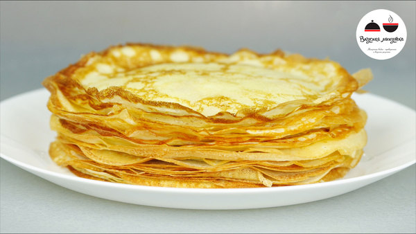 Thin pancakes. With Shrovetide! - My, Pancakes, Maslenitsa, Recipe, Delicious minute, Cooking, , Video