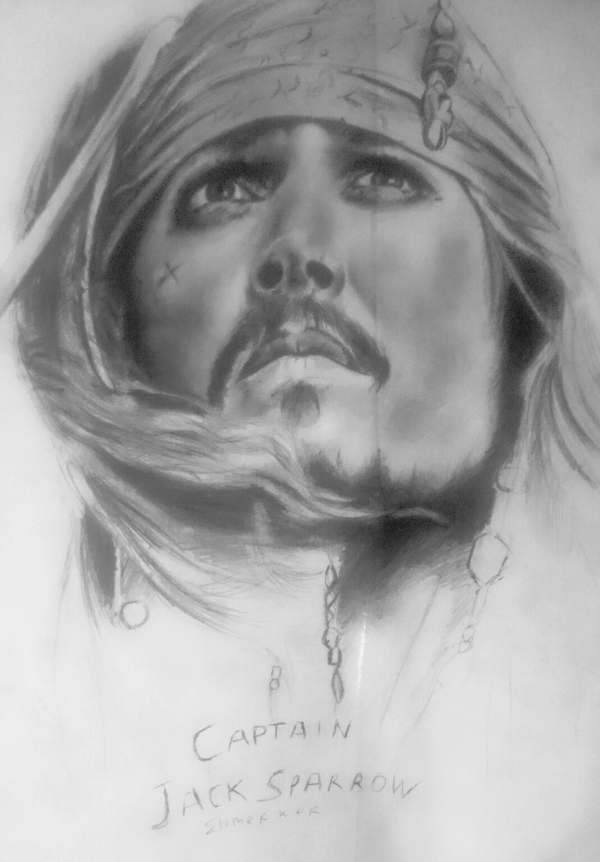 Captain Jack Sparrow - Drawing, Pirates of the Caribbean, Captain Jack Sparrow