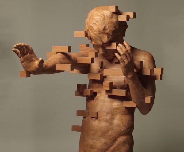 Pixel wood sculptures - Sculpture, Longpost, 