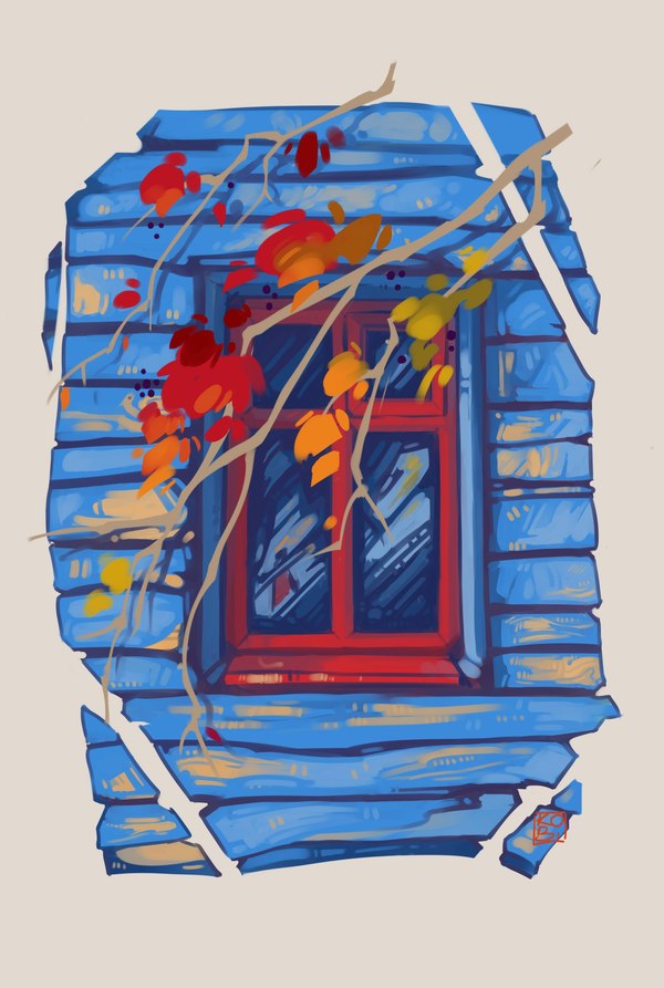 Window - My, Kobi, SAI, Art, Artist, Illustrations, Autumn