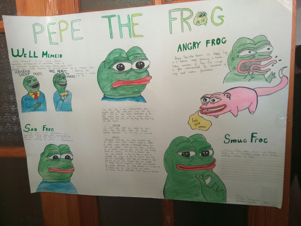 When asked to make a wall newspaper - My, Drawing, Frogs, Pepe, Memes