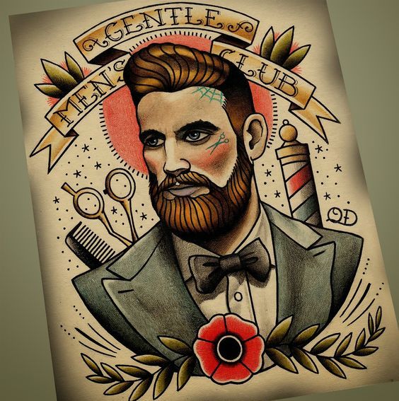 On the eve of the holiday - Tattoo, Tattoo Lovers League, Longpost, Beard, Sketch, A selection