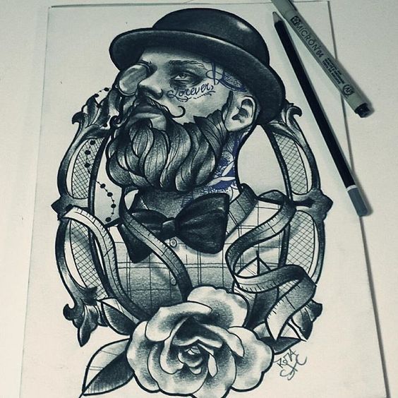 On the eve of the holiday - Tattoo, Tattoo Lovers League, Longpost, Beard, Sketch, A selection