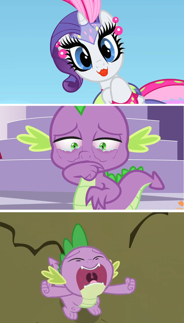 Come up with a text for the picture 23 - Rarity, My little pony, , Spike