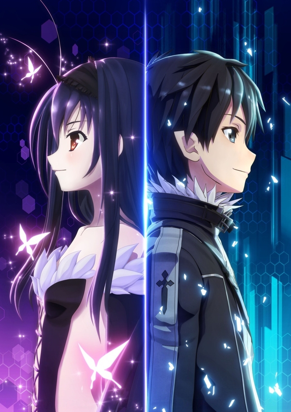 Accel world and Sword art online - Accel World, Sword Art Online, Kirigaya Kazuto, Черноснежка, Kuroyukihime, Anime Art, Аниме, Арт