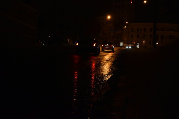 Night roads of Voronezh. - My, The photo, Night, Road, Darkness, Longpost