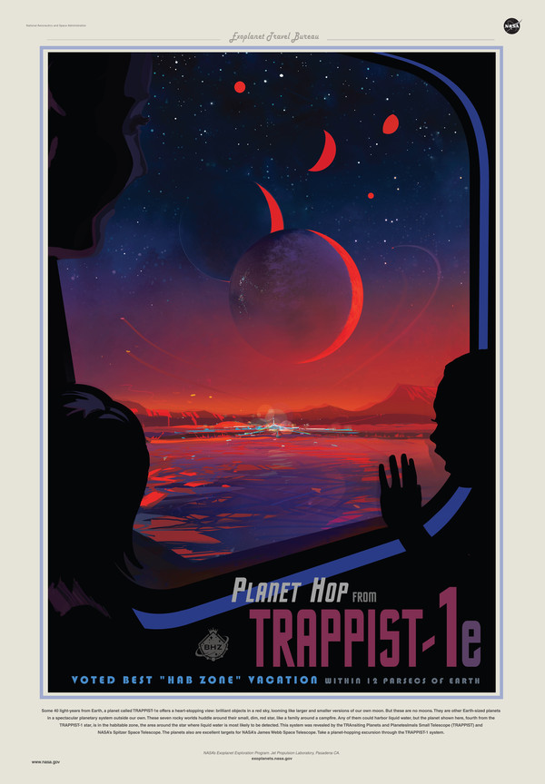 Пора в дорогу - Космос, Trappist-1, Космический туризм, Пора валить, NASA, Планета, Постер