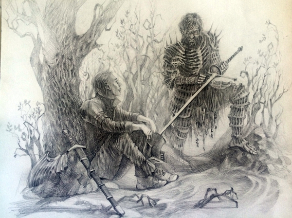 Inspired by Dark Souls - My, Drawing, Art, Creation, Knight, Knights