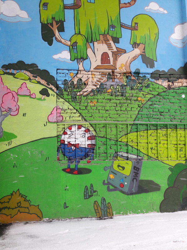 Adventure time in the courtyards of Almaty - My, Longpost, Folk art, Almaty, Adventure Time, Graffiti