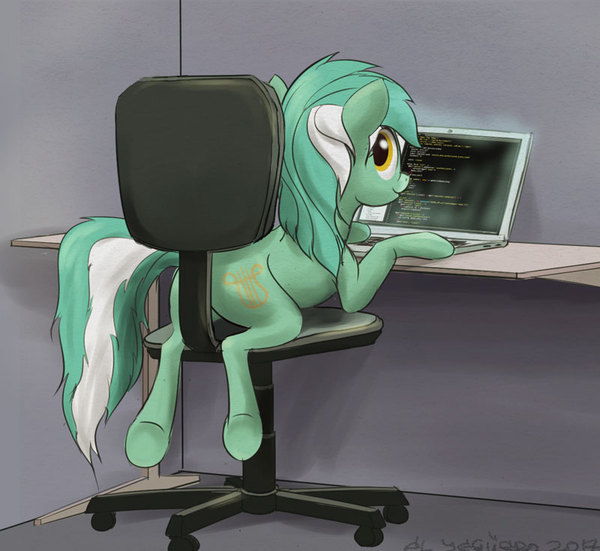 Do not touch the computer! - My little pony, PonyArt, Lyra heartstrings, El-Yeguero